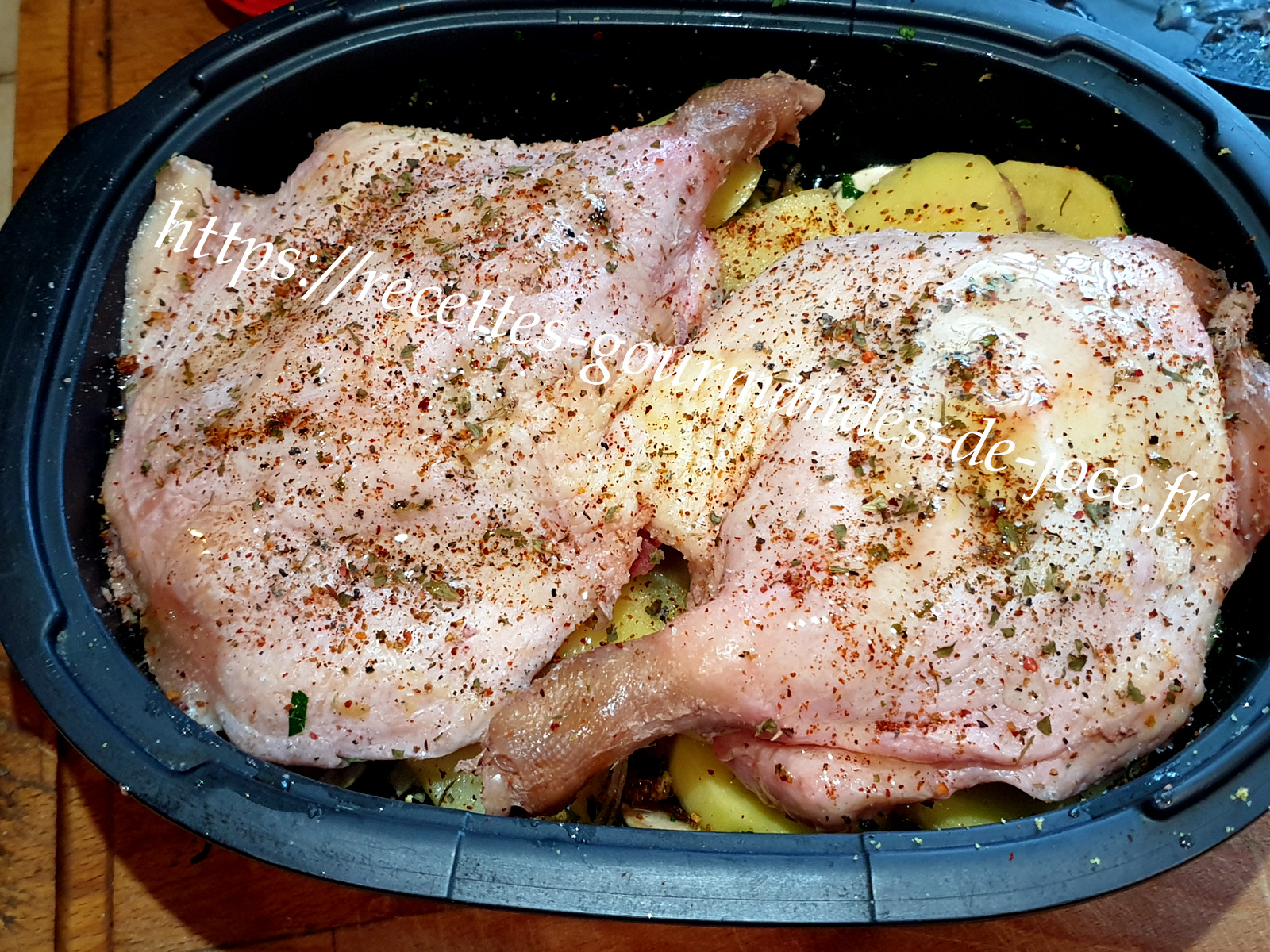 Cuisses de canard gras rôties au four et ses pommes de terre persillées