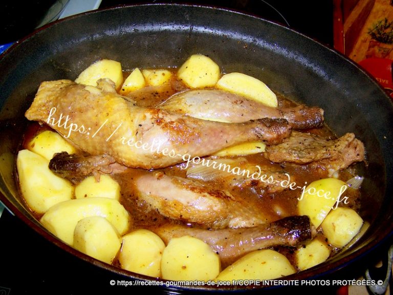 Cuisses de pintade aux épices cajun, pommes de terre et chou-fleur