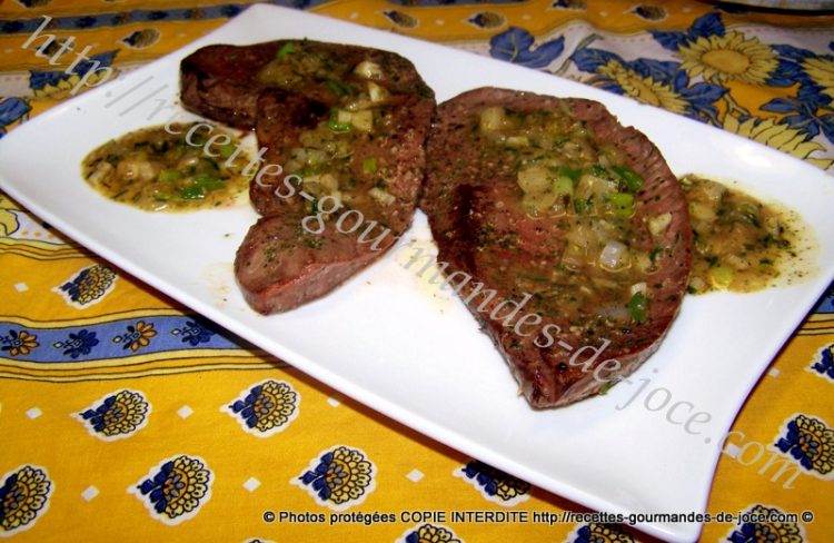Cœur de bœuf (tranches) poêlé sauce persillée. – Recettes Gourmandes De