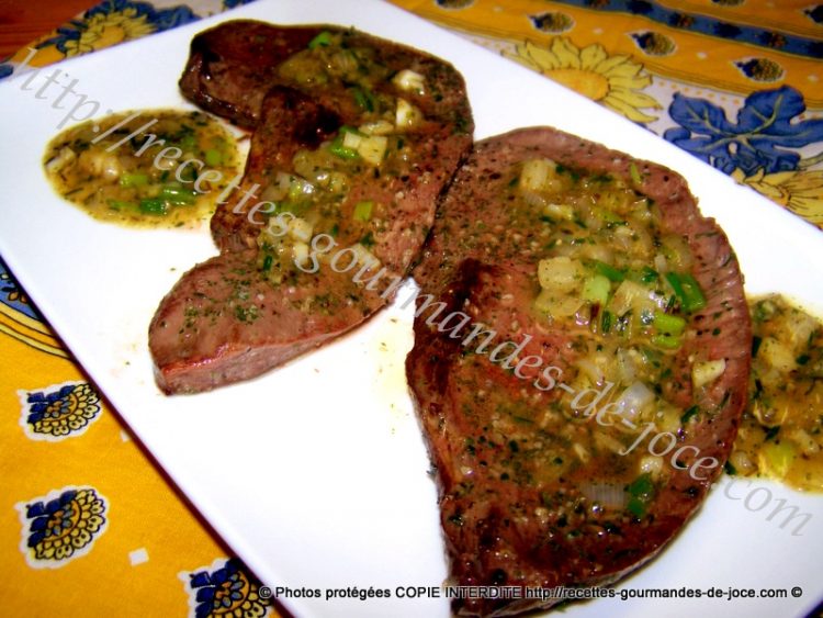 Cœur de bœuf (tranches) poêlé sauce persillée. – Recettes Gourmandes De