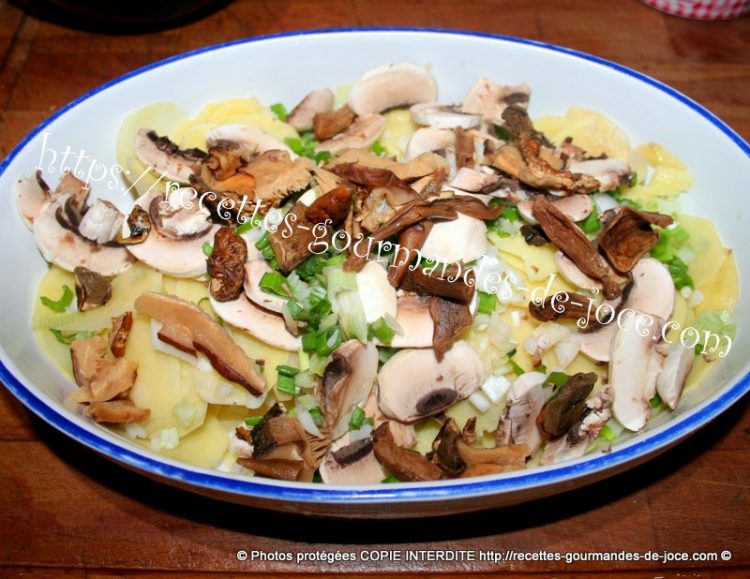Cuisses de pintade, pommes de terre et champignons au four. – Recettes
